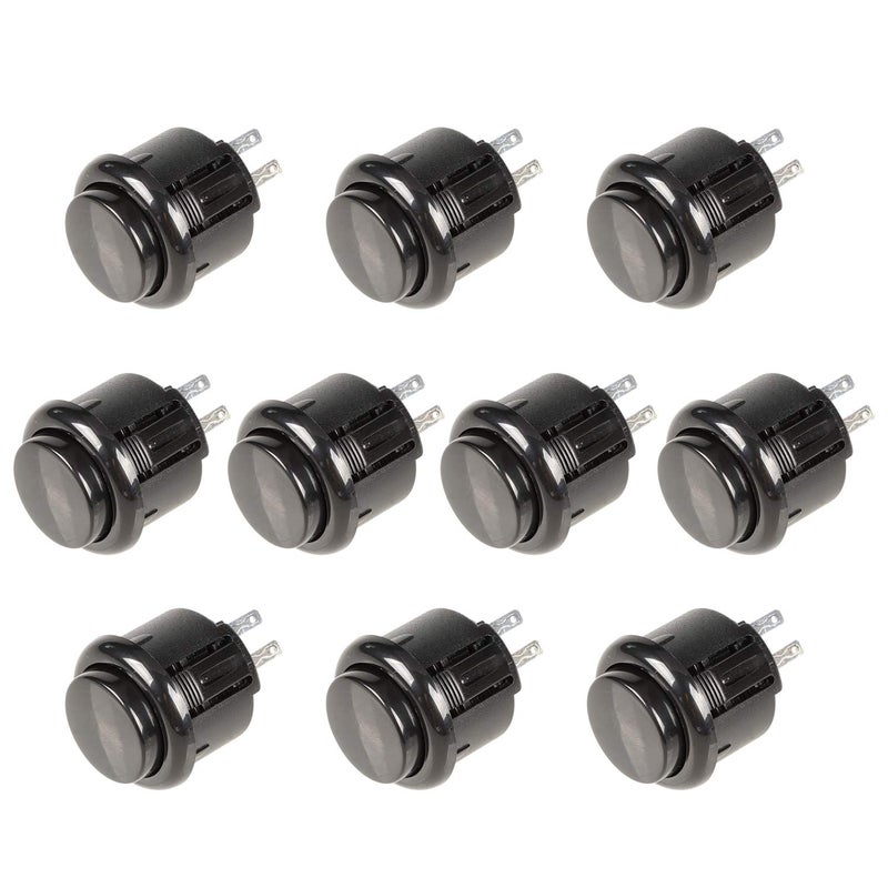 Avisiri 10x Arcade Buttons 24mm Push Button Replace Switch for Sanwa OBSF-24 Arcade Joystick DIY Parts Video Games Mame Jamme Black - Image 1